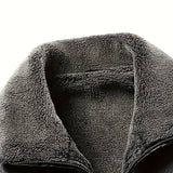 Κομψό Δερμάτινο Μπουφάν με Fleece