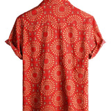 Ανδρικό Hawaiian πουκάμισο από Βαμβάκι Boho Vintage με Κοντό Μανίκι από τη Δεκαετία του '70.