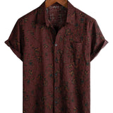 Καλοκαιρινό Μάο Μπλουζάκι σε Λουλούδια Retro Boho για Άνδρες