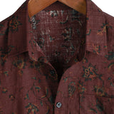 Καλοκαιρινό Μάο Μπλουζάκι σε Λουλούδια Retro Boho για Άνδρες