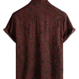 Καλοκαιρινό Μάο Μπλουζάκι σε Λουλούδια Retro Boho για Άνδρες