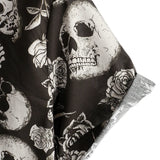 Κοντομάνικη Πουκάμισο από Βαμβάκι με Κουμπιά Cool με Ροζ Κρανίο σε Λουλούδια για Άνδρες, Punk Rock and Roll