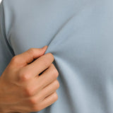 Ανδρικό T-shirt από βαμβάκι – Αναπνεύσιμο κοντομάνικο με στρογγυλή λαιμόκοψη – Θολό μπλε