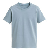 Ανδρικό T-shirt από βαμβάκι – Αναπνεύσιμο κοντομάνικο με στρογγυλή λαιμόκοψη – Θολό μπλε