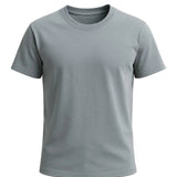 Ανδρικό T-shirt από βαμβάκι – Αερόβιο κοντομάνικο με στρογγυλή λαιμόκοψη – Σιδερένιο γκρι