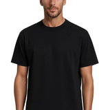 Ανδρικό T-shirt από βαμβάκι – Αναπνεύσιμο, κοντό μανίκι, στρογγυλή λαιμόκοψη – Μαύρο-γκρι