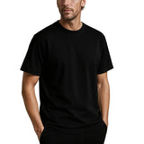 Ανδρικό T-shirt από βαμβάκι – Αναπνεύσιμο, κοντό μανίκι, στρογγυλή λαιμόκοψη – Μαύρο-γκρι