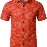 Ανδρικό Hawaiian πουκάμισο από Βαμβάκι Boho Vintage με Κοντό Μανίκι από τη Δεκαετία του '70.