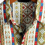 Ρετρό Πουκάμισο από Βαμβάκι με Κοντό Μανίκι Boho για Άνδρες