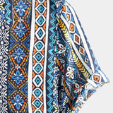Ρετρό Πουκάμισο από Βαμβάκι με Κοντό Μανίκι Boho για Άνδρες