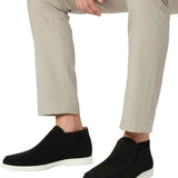 Ανδρικές Σουέτ Μοκασίνια – Slip-On Chukka Στυλ, Ίσια Σόλα – Μαύρο
