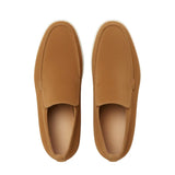 Ανδρικά Δερμάτινα Μοκασίνια – Slip-On Chukka Στυλ, Ίσιο Τακούνι – Καφέ