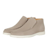 Ανδρικά Suede Μοκασίνια – Slip-On Chukka Στυλ, Flat Τακούνι – Γκρίζο