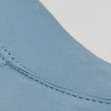 Ανδρικά Δερμάτινα Μοκασίνια – Slip-On Chukka Στυλ, Επίπεδη Σόλα – Ανοιχτό Μπλε