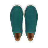Ανδρικά Μοκασίνια από Σουέτ – Slip-On Chukka Στυλ, Ίσια Σόλα – Μπλε-Πράσινο