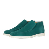 Ανδρικά Μοκασίνια από Σουέτ – Slip-On Chukka Στυλ, Ίσια Σόλα – Μπλε-Πράσινο