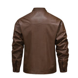 Vintage Fleece Δερμάτινη Ζακέτα