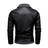 Κομψό Δερμάτινο Μπουφάν με Fleece