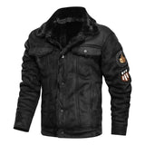 Κομψό Ζεστό Δερμάτινο Μπουφάν με Fleece
