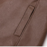 Vintage Fleece Δερμάτινη Ζακέτα